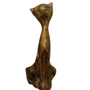 Vintage MCM Brass Cat Figurine